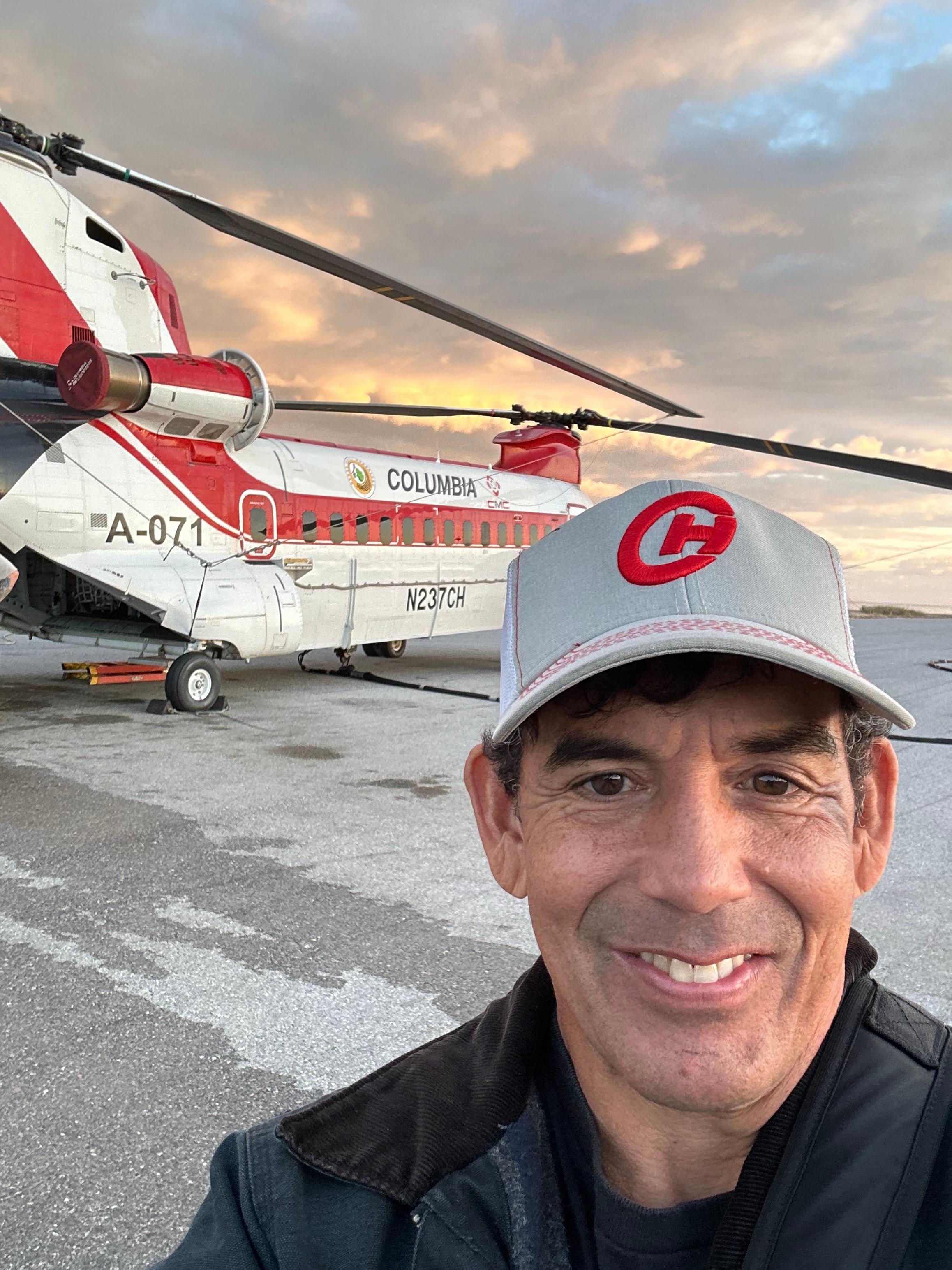 Wade with his helicopter